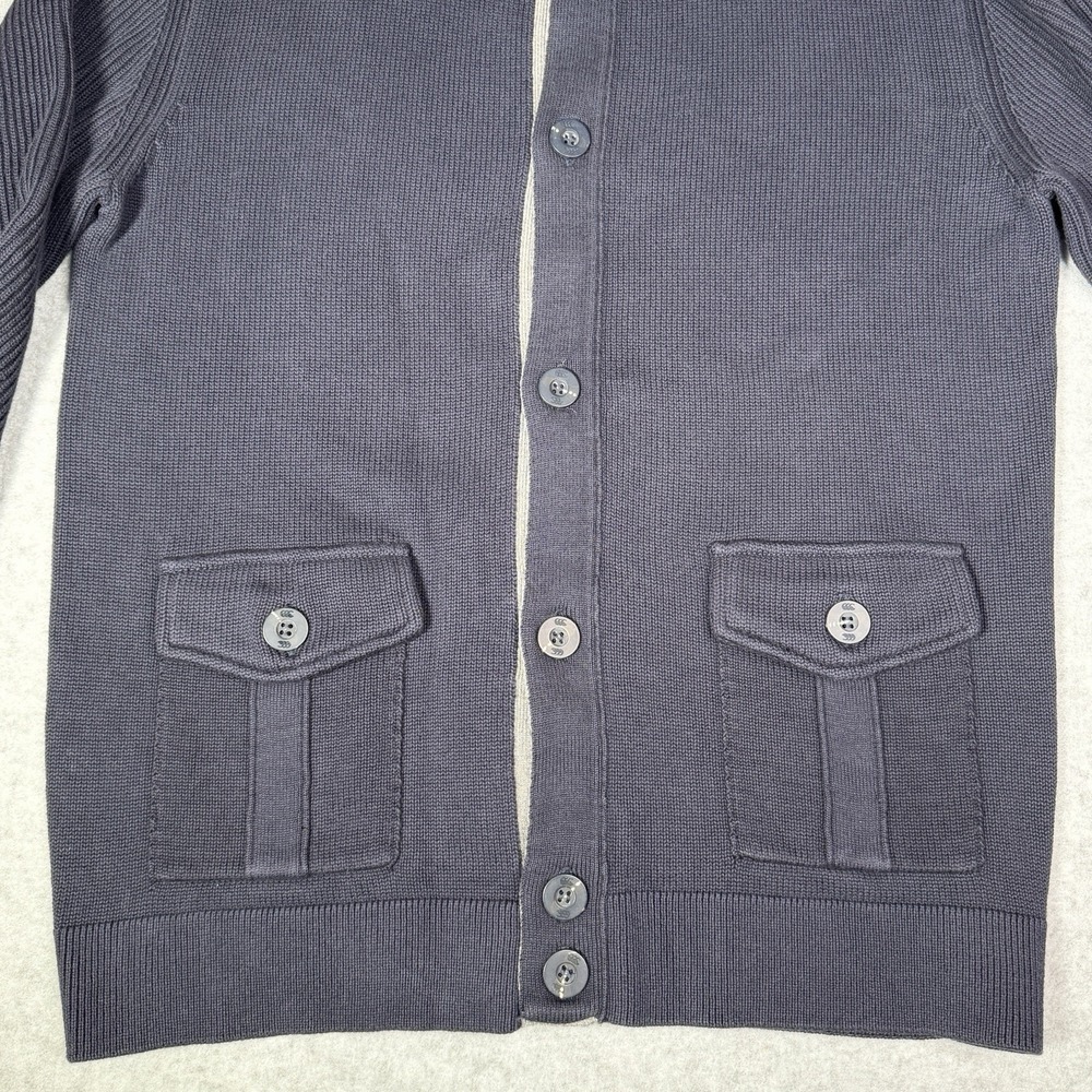 Canterbury of New Zealand Sweater Mens Size Large Navy Cardigan Rugby Football - Picture 5 of 8